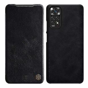 For Xiaomi Redmi Note 11S NILLKIN QIN Series Crazy Horse Texture Leather Case(Black)