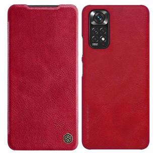 For Xiaomi Redmi Note 11S NILLKIN QIN Series Crazy Horse Texture Leather Case(Red)
