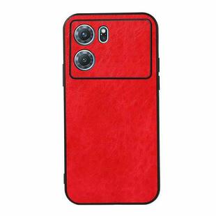 For OPPO K10 5G Accurate Hole Crazy Horse Texture PU Phone Case(Red)