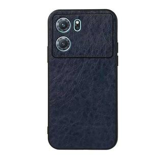 For OPPO K10 5G Accurate Hole Crazy Horse Texture PU Phone Case(Blue)