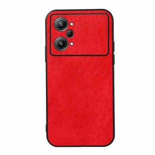 For OPPO K10 Pro 5G Accurate Hole Crazy Horse Texture PU Phone Case(Red)