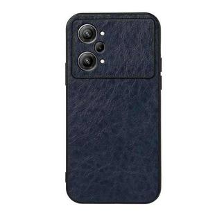 For OPPO K10 Pro 5G Accurate Hole Crazy Horse Texture PU Phone Case(Blue)