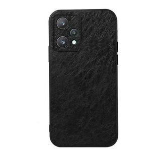 For OPPO Realme 9 Pro Accurate Hole Crazy Horse Texture PU Phone Case(Black)