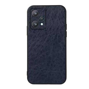For OPPO Realme 9 Pro Accurate Hole Crazy Horse Texture PU Phone Case(Blue)