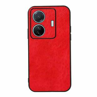 For vivo S15e Accurate Hole Crazy Horse Texture PU Phone Case(Red)