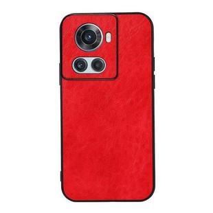For OnePlus Ace Accurate Hole Crazy Horse Texture PU Phone Case(Red)