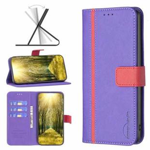 For Motorola Moto E40 / E30 BF13 Color Matching Cross Texture Leather Phone Case(Purple)