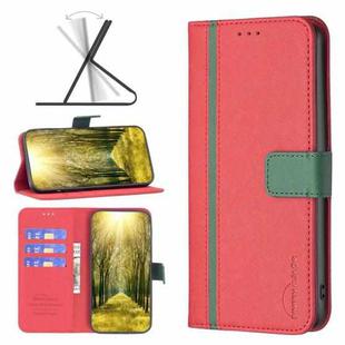 For Motorola Moto G22 BF13 Color Matching Cross Texture Leather Phone Case(Red)