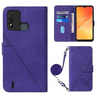 For Itel P37/Vision 2S/P651L Crossbody 3D Embossed Flip Leather Phone Case(Purple)