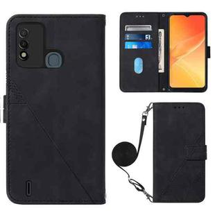 For Itel P37/Vision 2S/P651L Crossbody 3D Embossed Flip Leather Phone Case(Black)