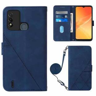 For Itel P37/Vision 2S/P651L Crossbody 3D Embossed Flip Leather Phone Case(Blue)