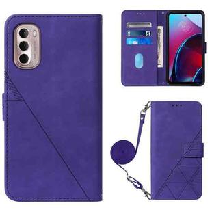 For Motorola Moto G Stylus 4G 2022 Crossbody 3D Embossed Flip Leather Phone Case(Purple)