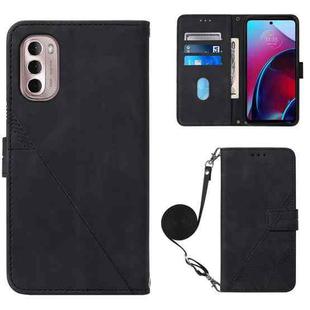 For Motorola Moto G Stylus 4G 2022 Crossbody 3D Embossed Flip Leather Phone Case(Black)