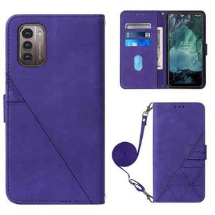 For Nokia G21/G11 Crossbody 3D Embossed Flip Leather Phone Case(Purple)
