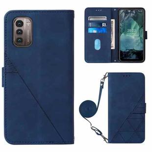 For Nokia G21/G11 Crossbody 3D Embossed Flip Leather Phone Case(Blue)