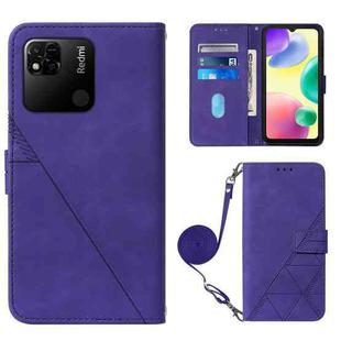 For Xiaomi Redmi 10A Crossbody 3D Embossed Flip Leather Phone Case(Purple)