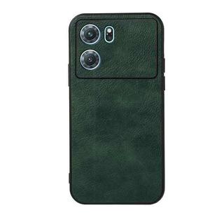 For OPPO K10 5G Accurate Hole Two-color Litchi Texture PU Phone Case(Green)