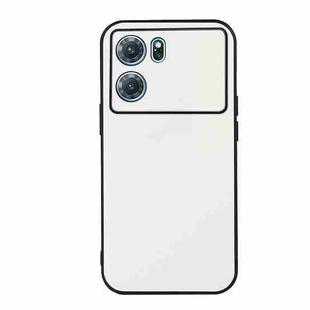 For OPPO K10 5G Accurate Hole Two-color Litchi Texture PU Phone Case(White)