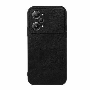 For OPPO K10 Pro 5G Accurate Hole Two-color Litchi Texture PU Phone Case(Black)