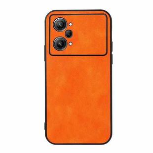 For OPPO K10 Pro 5G Accurate Hole Two-color Litchi Texture PU Phone Case(Orange)