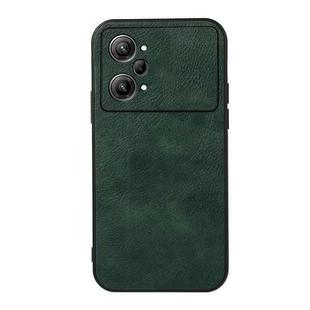 For OPPO K10 Pro 5G Accurate Hole Two-color Litchi Texture PU Phone Case(Green)