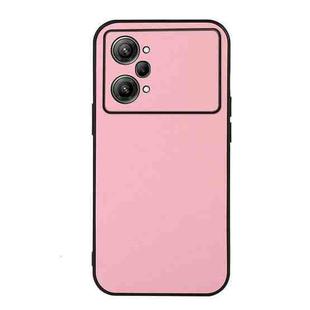 For OPPO K10 Pro 5G Accurate Hole Two-color Litchi Texture PU Phone Case(Pink)