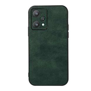 For OPPO Realme 9 Pro Accurate Hole Two-color Litchi Texture PU Phone Case(Green)