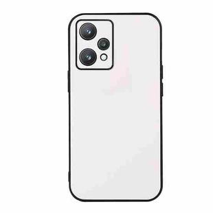 For OPPO Realme 9 Pro Accurate Hole Two-color Litchi Texture PU Phone Case(White)