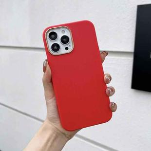 For iPhone 11 Electroplated Leather Texture Phone Case (Red)