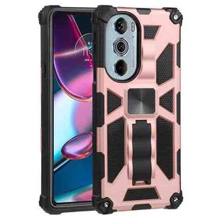 For Motorola Edge 30 Pro Shockproof TPU + PC Magnetic Protective Phone Case with Holder(Rose Gold)