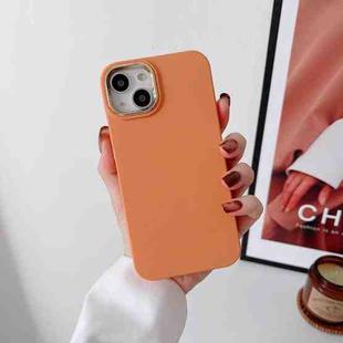 For iPhone 12 Pro Liquid Silicone Electroplating + Flannel Phone Case(Orange)