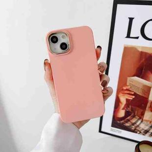 For iPhone 12 Liquid Silicone Electroplating + Flannel Phone Case(Pink)