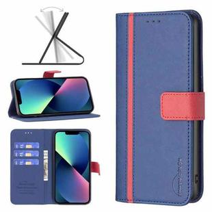 For iPhone 13 mini BF13 Color Matching Cross Texture Leather Phone Case (Blue)