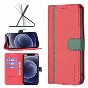 For iPhone 12 mini BF13 Color Matching Cross Texture Leather Phone Case (Red)