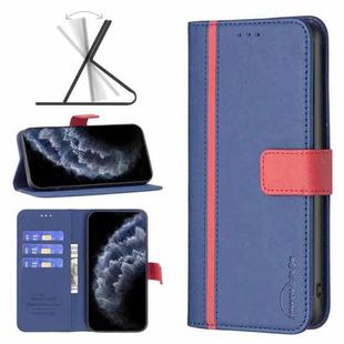 For iPhone 11 Pro BF13 Color Matching Cross Texture Leather Phone Case (Blue)