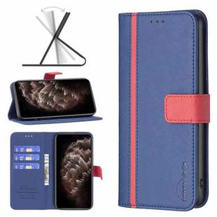 For iPhone 11 Pro Max BF13 Color Matching Cross Texture Leather Phone Case (Blue)