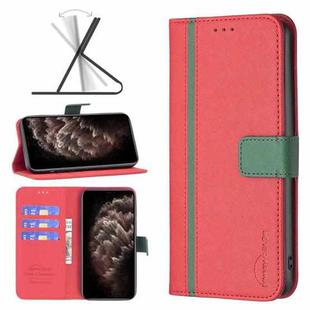 For iPhone 11 Pro Max BF13 Color Matching Cross Texture Leather Phone Case (Red)
