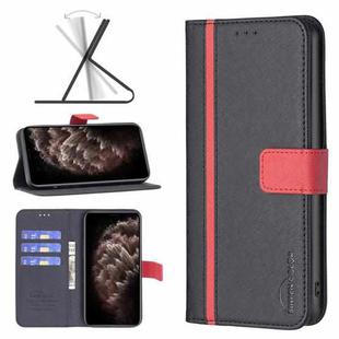 For iPhone 11 Pro Max BF13 Color Matching Cross Texture Leather Phone Case (Black)