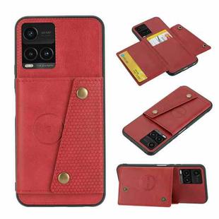 For vivo Y33s Double Buckle PU + TPU Shockproof Magnetic Phone Case(Red)