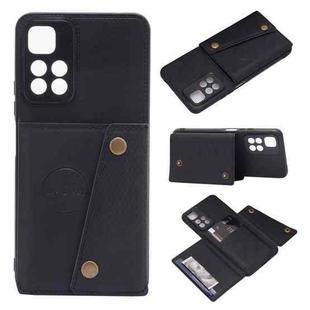 For Xiaomi Redmi Note 11 5G Chinese Double Buckle PU + TPU Shockproof Magnetic Phone Case(Black)