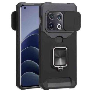 For OnePlus 10 Pro Sliding Camera Cover Design PC + TPU Shockproof Phone Case(Black)