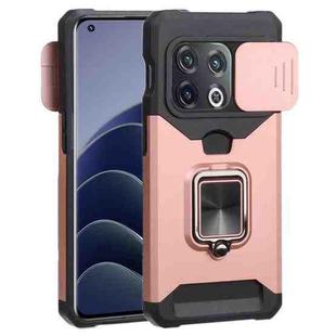 For OnePlus 10 Pro Sliding Camera Cover Design PC + TPU Shockproof Phone Case(Rose Gold)