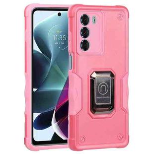 For Motorola Moto G200 5G Ring Holder Non-slip Armor Phone Case(Pink)