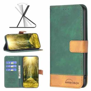 For vivo Y51a / Y51s / Y51 2020 BF11 Color Matching Skin Feel Leather Phone Case(Green)