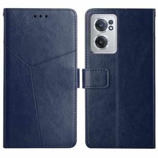 For OnePlus Nord CE 2 5G Y Stitching Horizontal Flip Leather Phone Case(Blue)