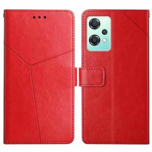 For OnePlus Nord CE 2 Lite/Realme 9 Pro 5G/Realme V25 Y Stitching Horizontal Flip Leather Phone Case(Red)