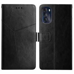 For Motorola Moto G 5G 2022 Y Stitching Horizontal Flip Leather Phone Case(Black)