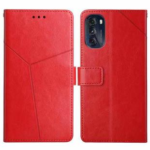 For Motorola Moto G 5G 2022 Y Stitching Horizontal Flip Leather Phone Case(Red)