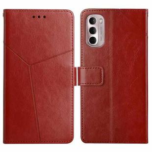 For Motorola Moto G Stylus 4G 2022 Y Stitching Horizontal Flip Leather Phone Case(Brown)