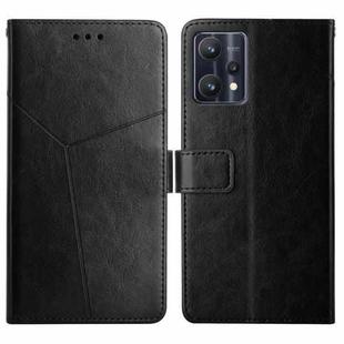 For OPPO Realme 9 Pro+/Realme 9 4G Y Stitching Horizontal Flip Leather Phone Case(Black)